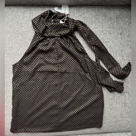 BNWT Jason Wu Tie-Neck Polka Dot Blouse Size M! - Picture 6 of 15